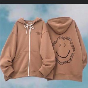 Brown hoodie zip